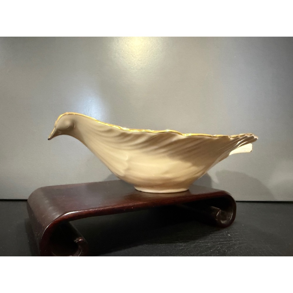 Lenox Dove Dish Fine China Ivory Cream 24k Gold‎ Trim Bird Bowl Trinket Dish